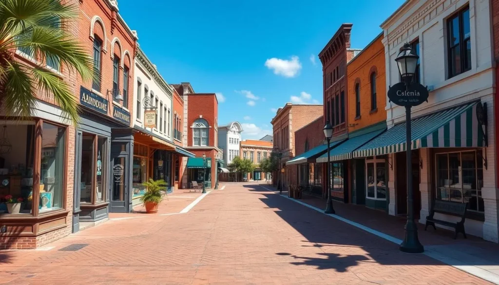 Historic downtown Arcadia in DeSoto County Florida with antique shops