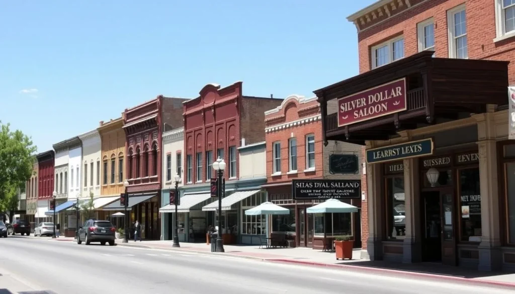 Historic downtown Marysville with Gold Rush era buildings in Yuba County