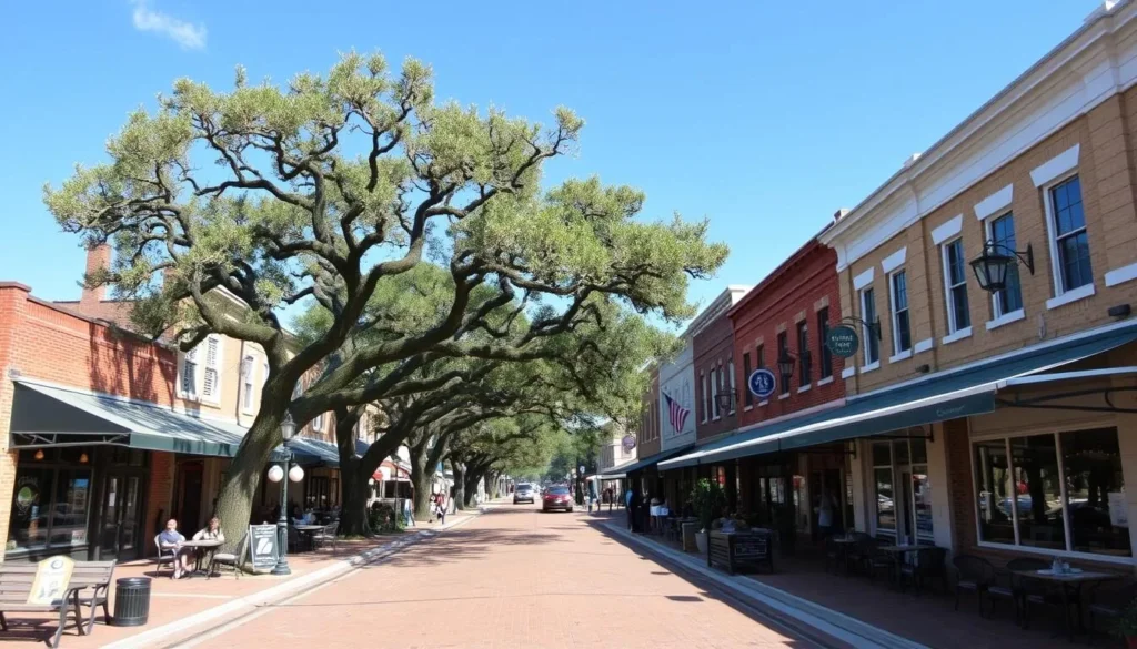 Historic downtown Sanford with brick-lined streets, charming shops, and restaurants along First Street Historic downtown Sanford with brick-lined streets, charming shops, and restaurants along First Street