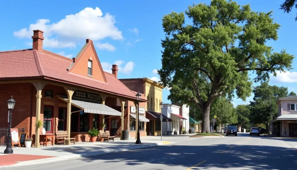Historic downtown Trenton with the old railroad depot and quaint shops Historic downtown Trenton with the old railroad depot and quaint shops