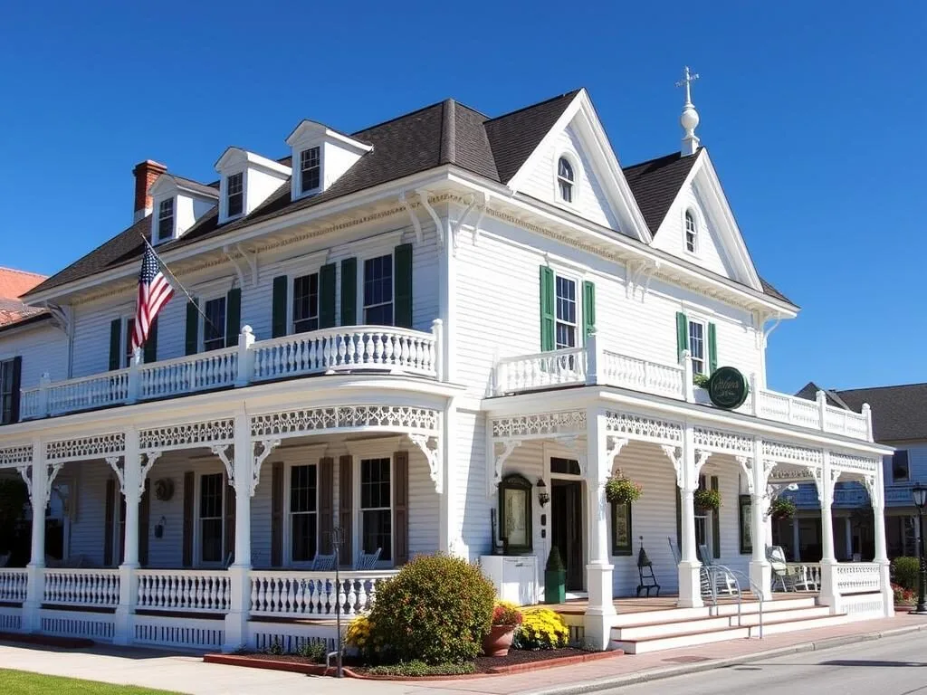 Historic hotel with Victorian architecture at Put-in-Bay, Lake Erie Islands Ohio Historic hotel with Victorian architecture at Put-in-Bay, Lake Erie Islands Ohio