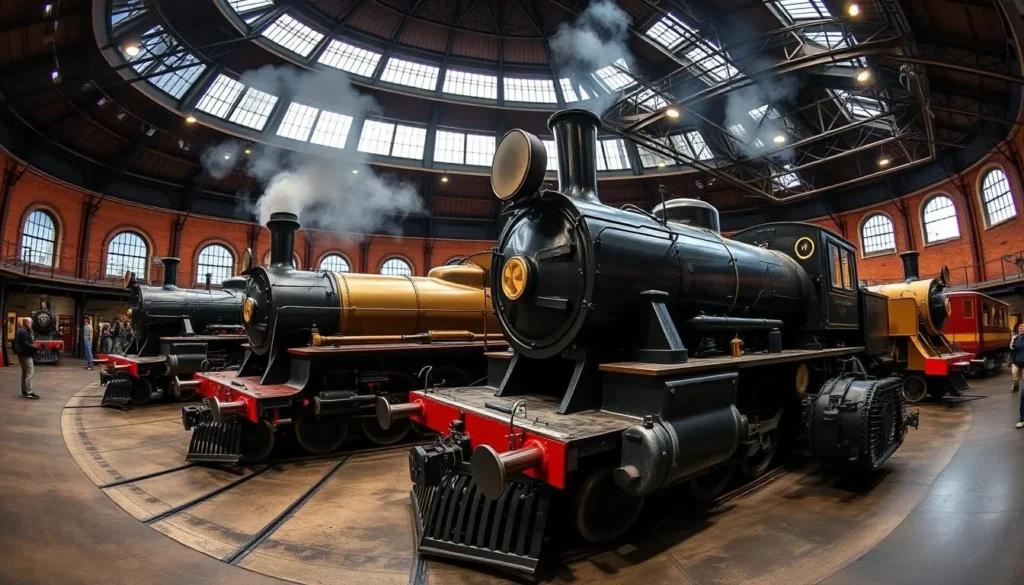 Historic locomotives displayed in the roundhouse of the B&O Railroad Museum in Baltimore Historic locomotives displayed in the roundhouse of the B&O Railroad Museum in Baltimore