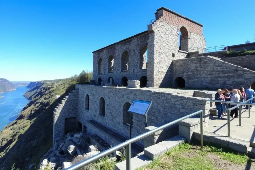 Historic ruins of the Schoellkopf Power Plant along the Niagara Gorge