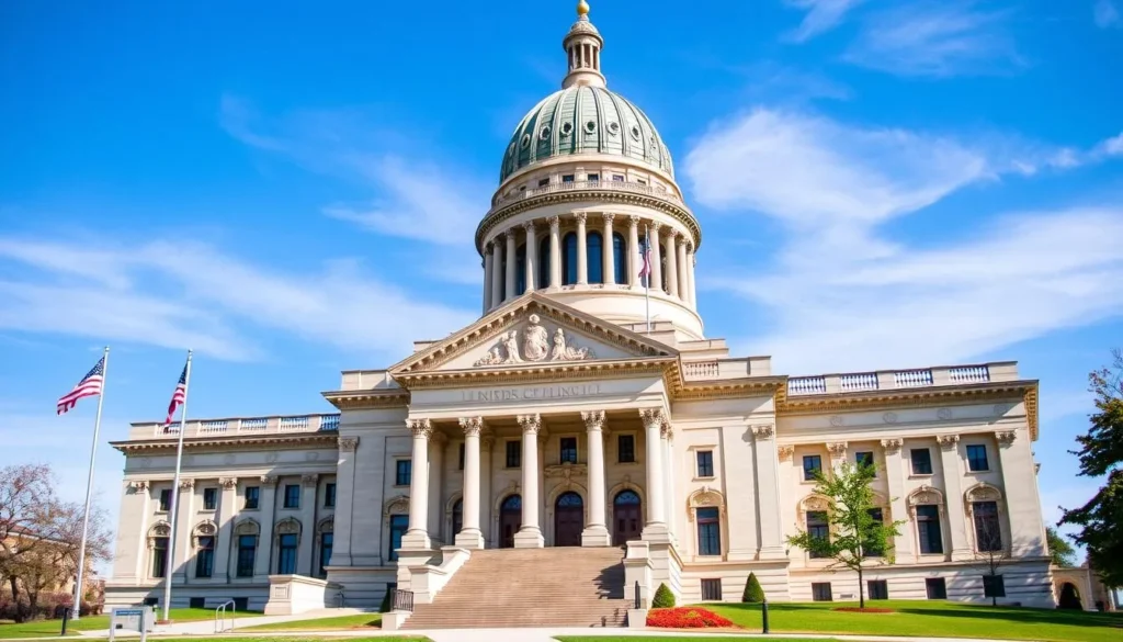 Illinois State Capitol building with its impressive dome in Springfield Illinois State Capitol building with its impressive dome in Springfield