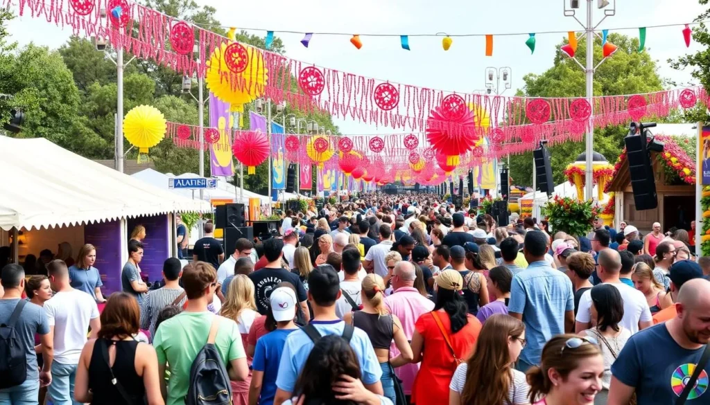 Image of Adelaide's festival scene with people enjoying performances