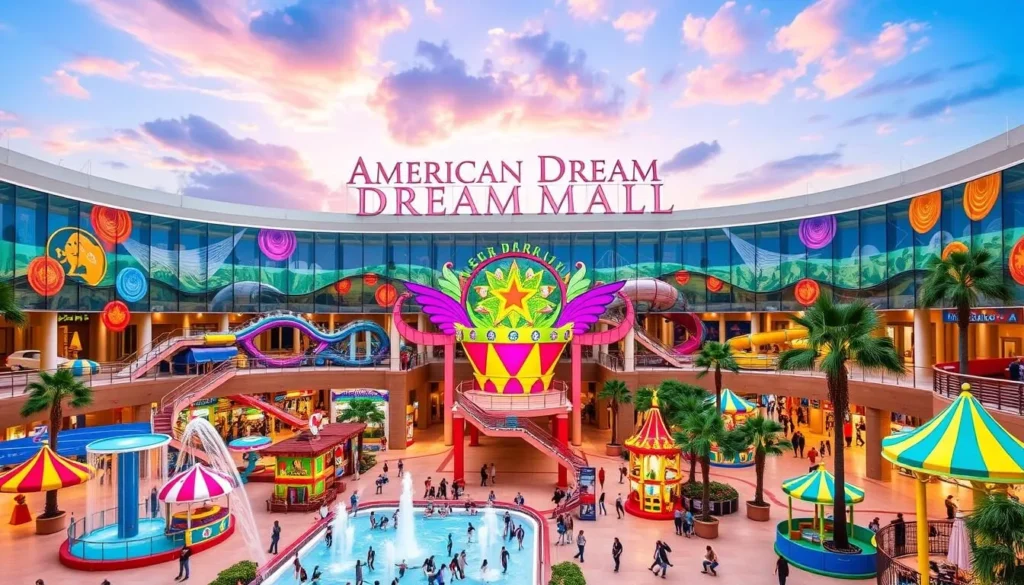 Image of American Dream Mall with its indoor water park, theme park, and entertainment attractions