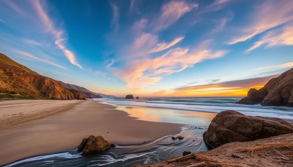 Image of Andrew Molera State Beach with its secluded stretch of sandy coastline and the Big Sur River