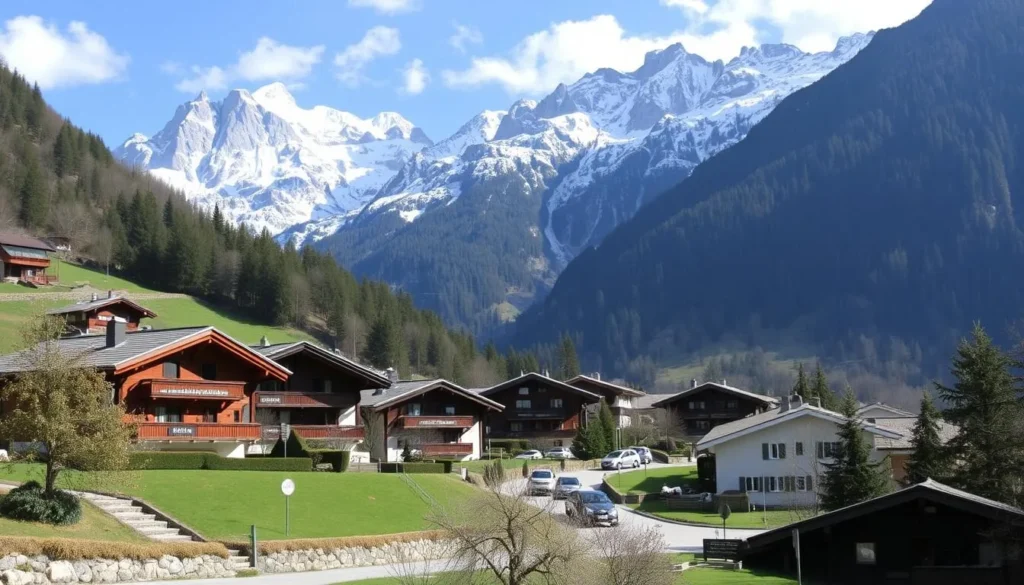 Image of Arolla village with its picturesque chalets and mountain backdrop
