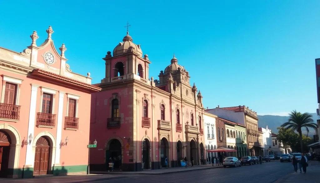 Image of Asientos historic center with colonial architecture