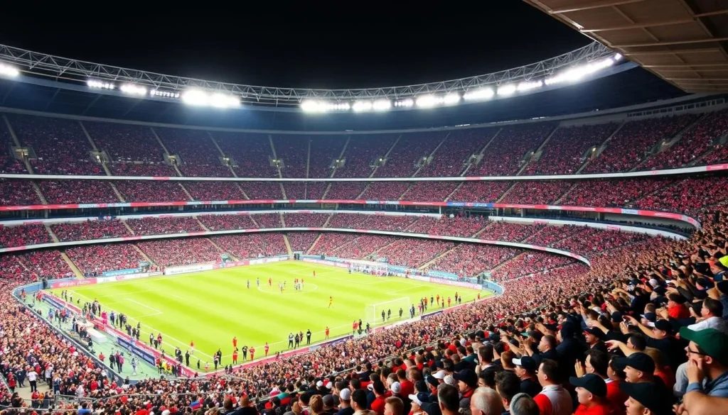 Image of Baku Olympic Stadium during a soccer match