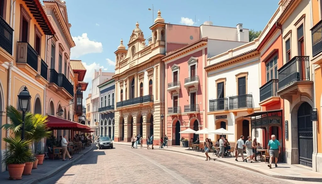 Image of Barrio Antiguo's restored colonial buildings and vibrant streets