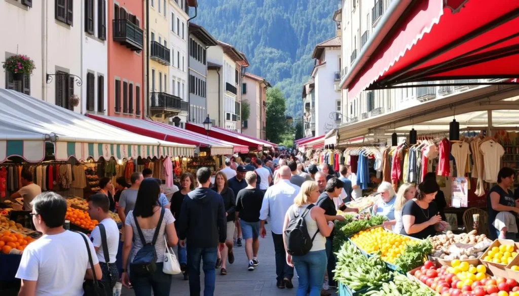 Image of Bellinzona's Saturday market