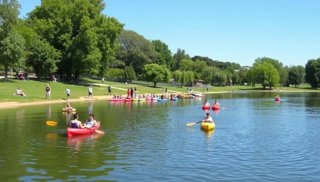 Image of Benoni Lakes with people enjoying recreational activities