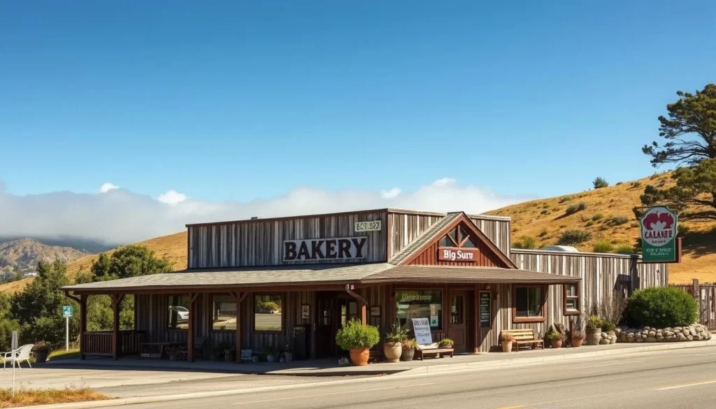 Image of Big Sur Bakery's rustic exterior along Highway 1