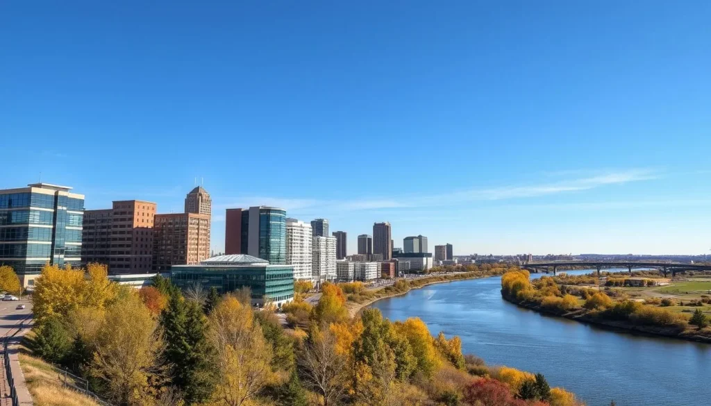 Image of Bismarck cityscape with the Missouri River