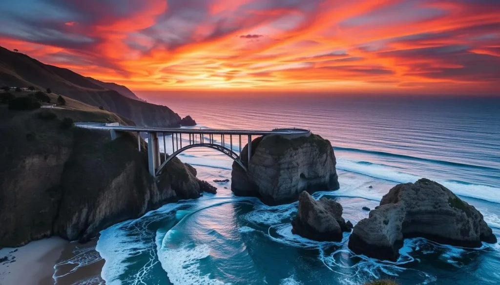 Image of Bixby Bridge with a scenic backdrop