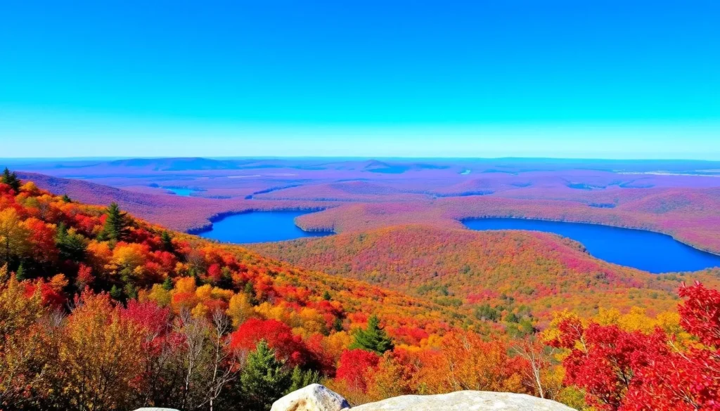 Image of Blue Buck Knob Scenic Byway with Noblett Lake in the background
