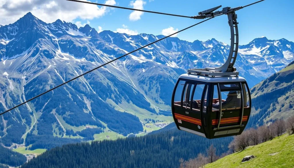 Image of Brambrüesch cable car in Chur with mountainous background