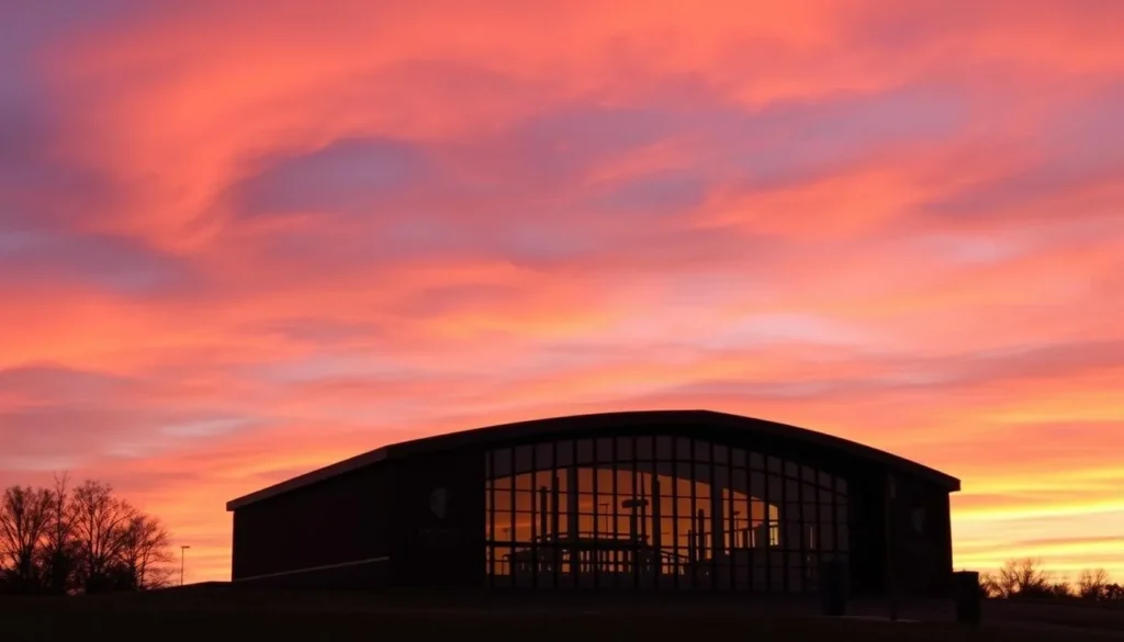 Image of Brown County Music Center at sunset