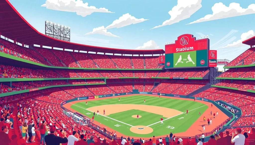 Image of Busch Stadium with a St. Louis Cardinals game in progress
