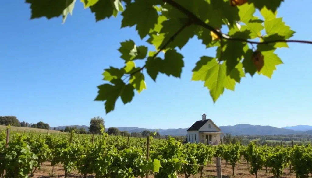 Image of CHO Wines' vineyard with a tasting room in the background