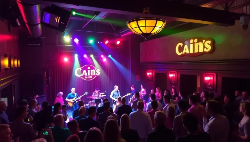 Image of Cain's Ballroom interior during a live performance