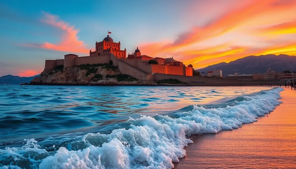 Image of Calvi's citadel and beach