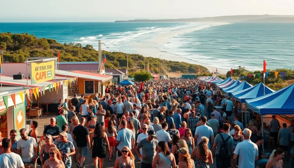 Image of Cape Byron during a festival