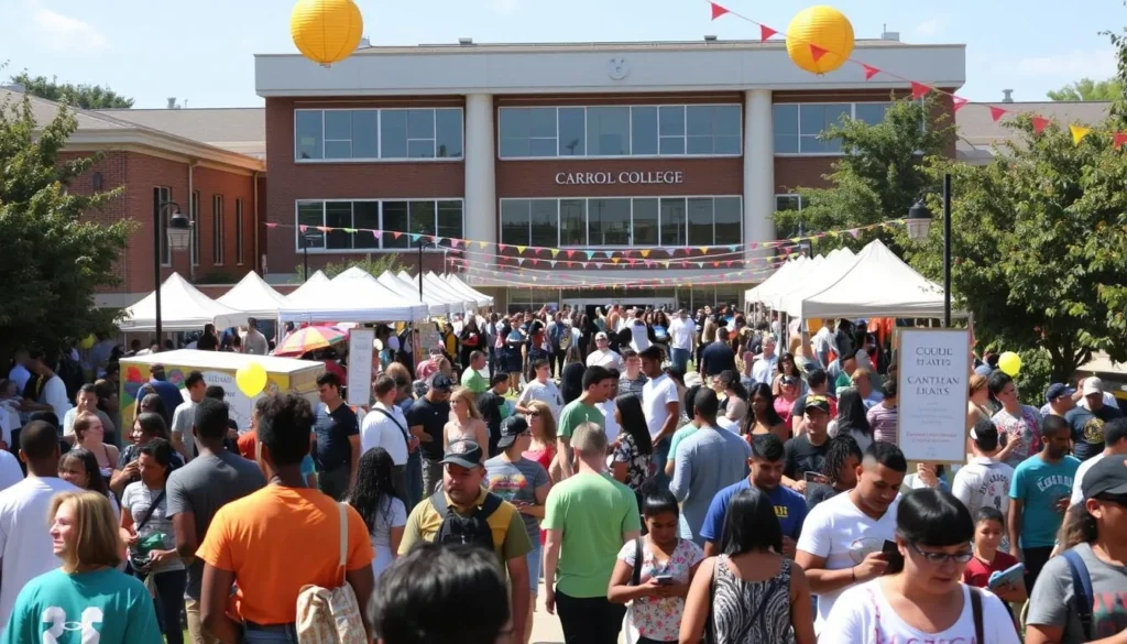 Image of Carroll College's campus during a cultural event