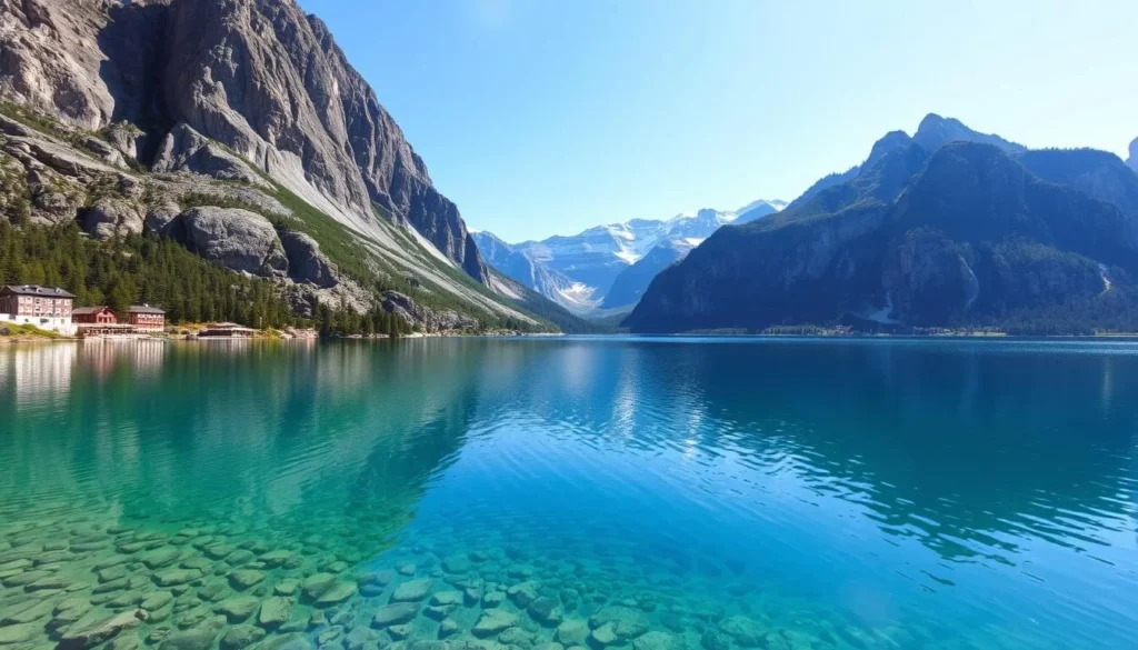Image of Castle Lake with crystal-clear water and surrounding granite cliffs