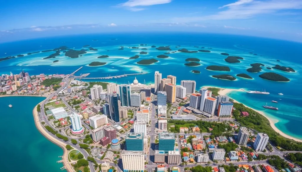 Image of Cebu City with surrounding islands
