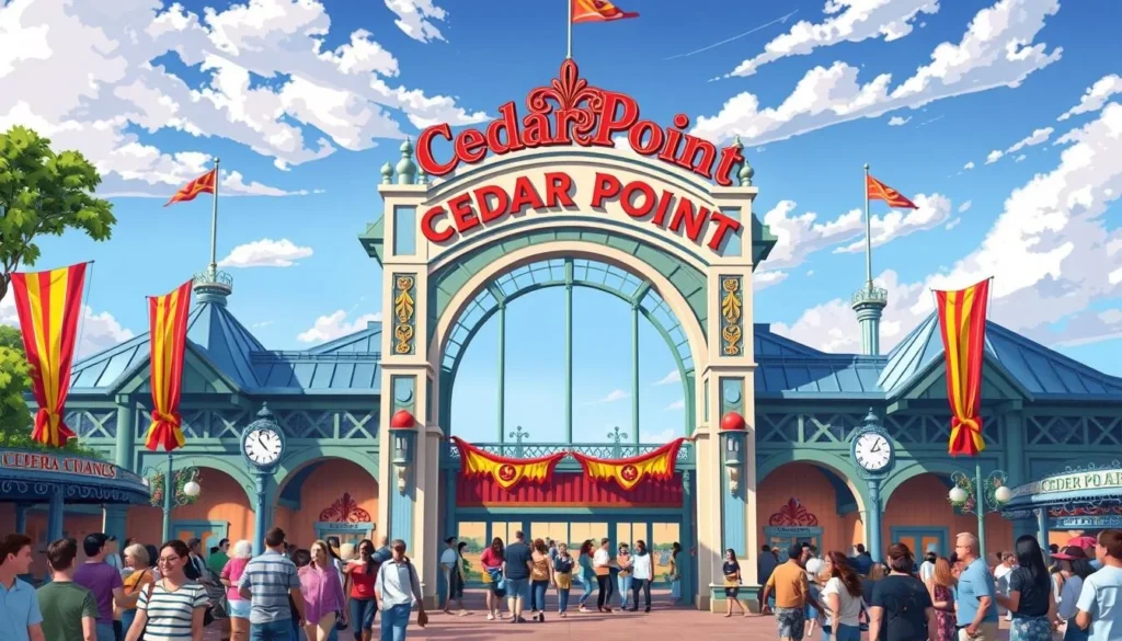Image of Cedar Point Amusement Park's main entrance
