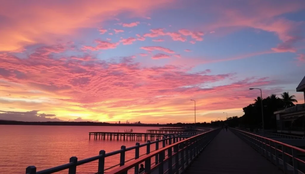Image of Changi Boardwalk at sunset