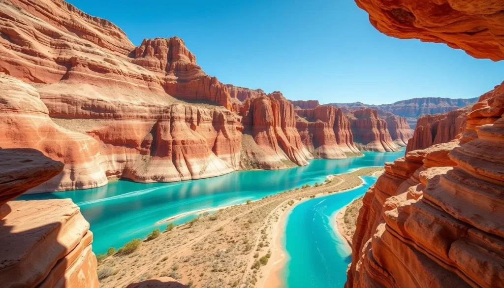 Image of Charles Knife Canyon with its stunning limestone cliffs and turquoise waters.