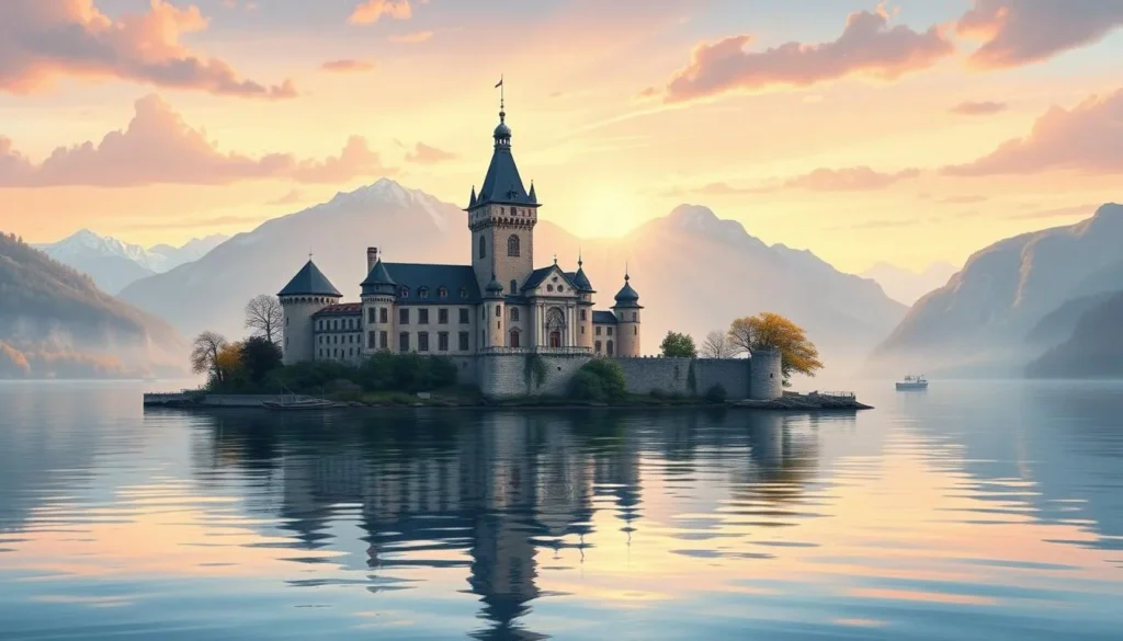 Image of Chateau de Chillon on the shores of Lake Geneva