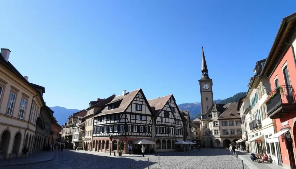 Image of Chur's Old Town with cobblestone streets and historic buildings