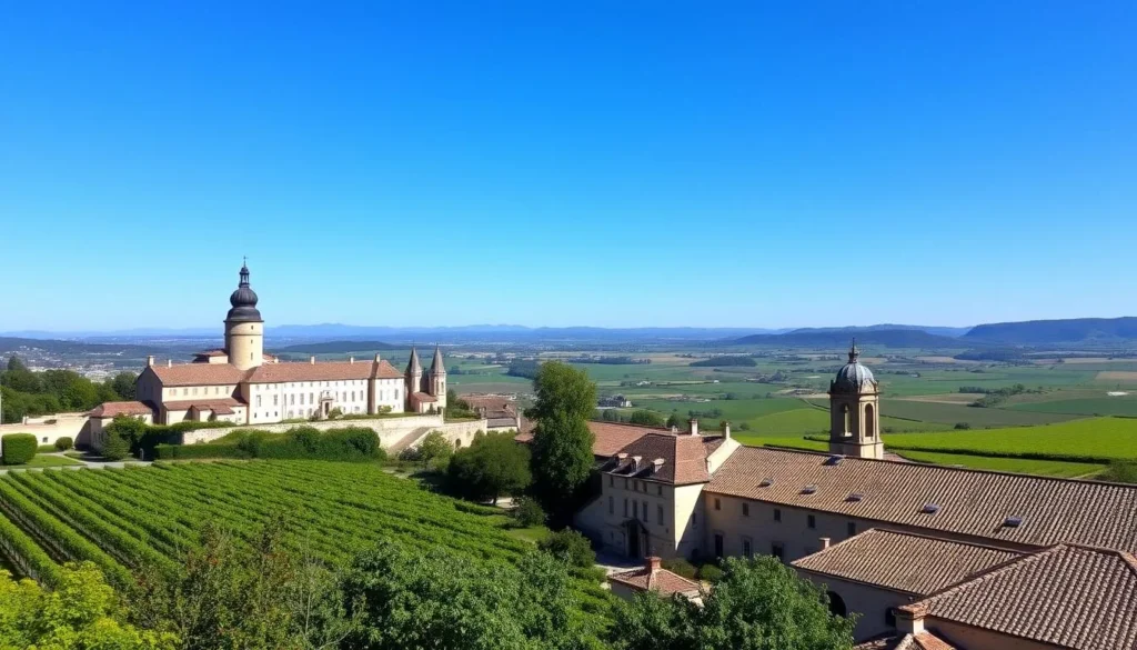 Image of Commanderie De La Bargemone's historic buildings and vineyards