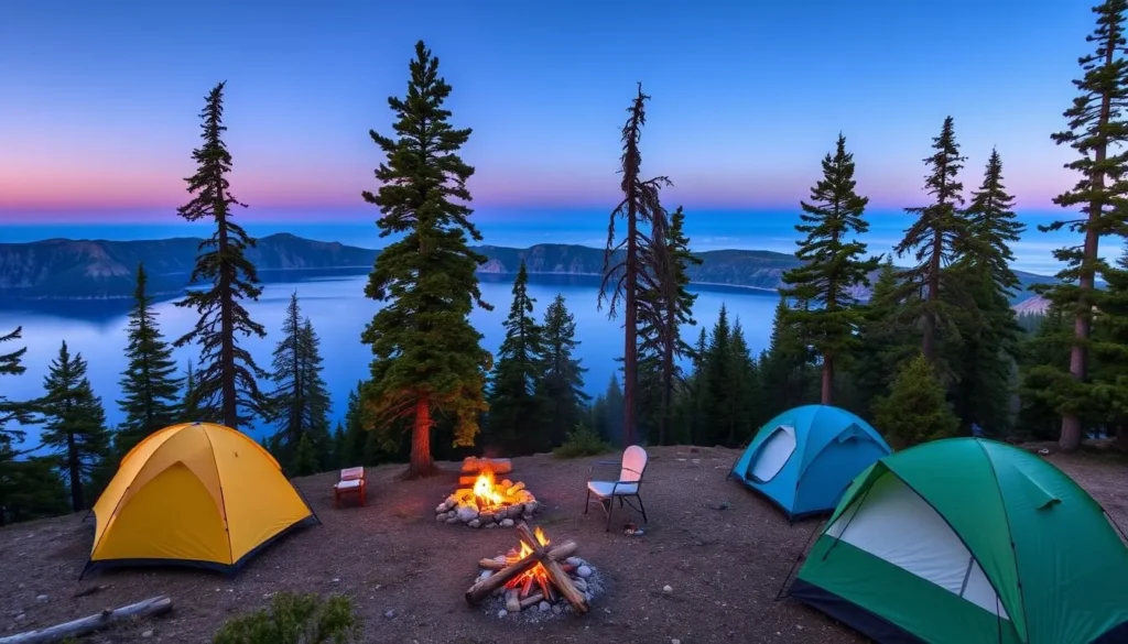 Image of Crater Lake National Park camping sites