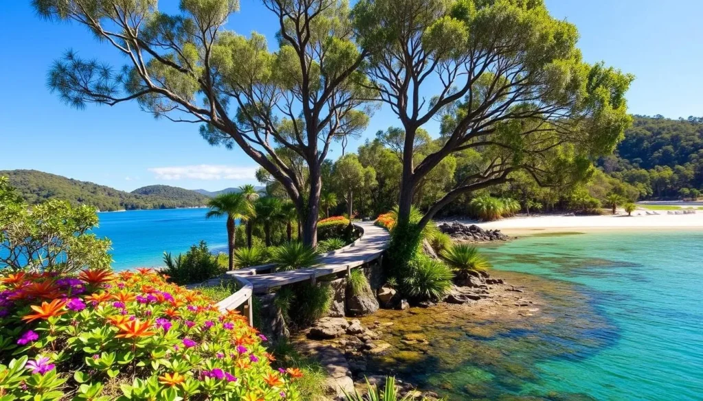 Image of Dangar Island's serene landscape with bush walks and swimming spots