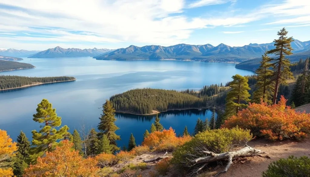 Image of Donner Lake with surrounding trails