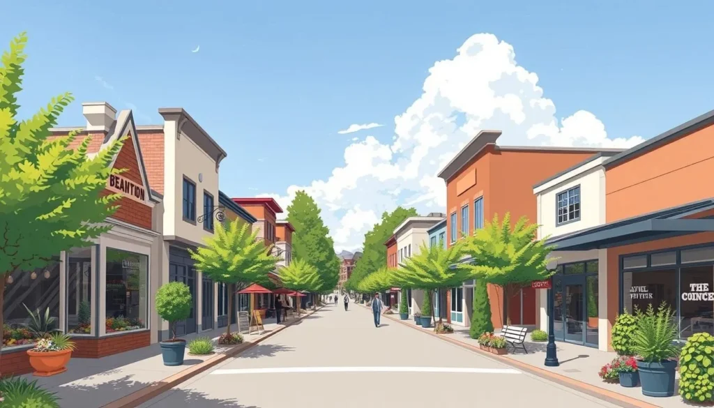 Image of Downtown Beaverton's charming streets lined with boutique shops