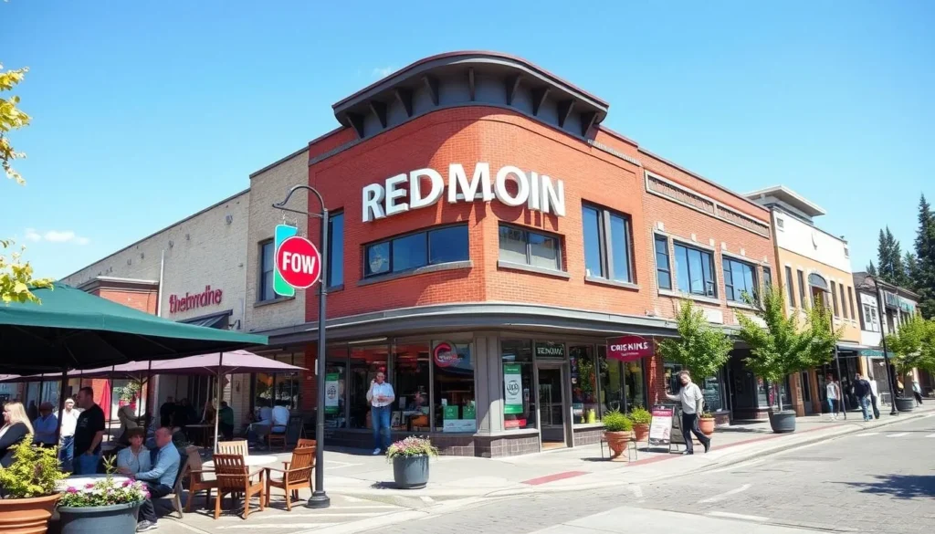 Image of Downtown Redmond's charming shopping district