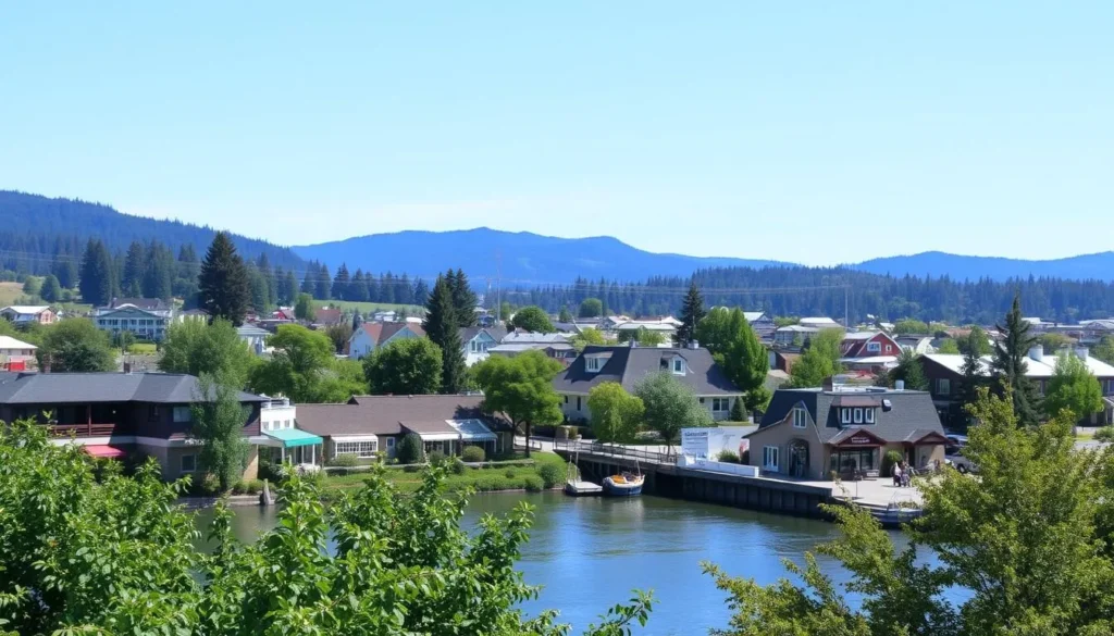 Image of Dunsmuir's downtown area along the river