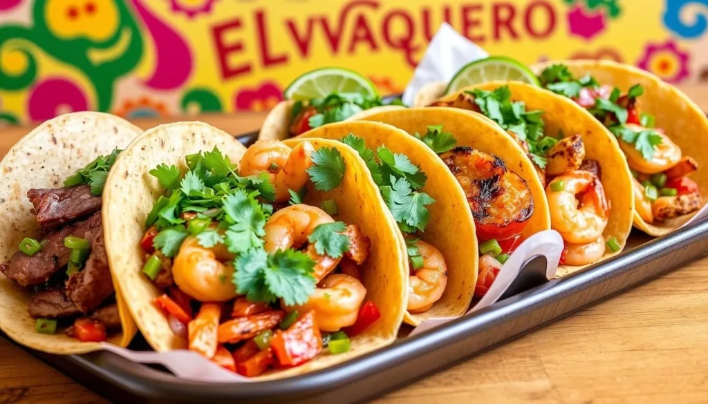 Image of El Vaquero Taqueria's street tacos with various fillings