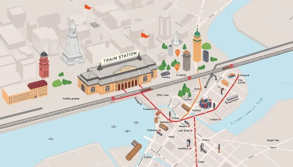 Image of Elizabeth train station or a map showing its proximity to New York City