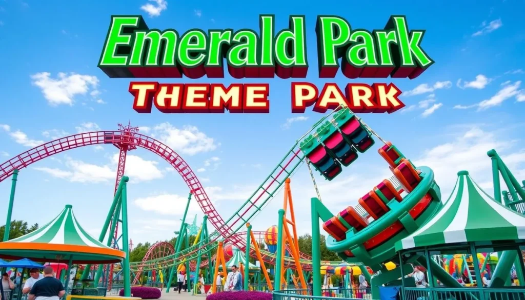 Image of Emerald Park Theme Park with roller coaster