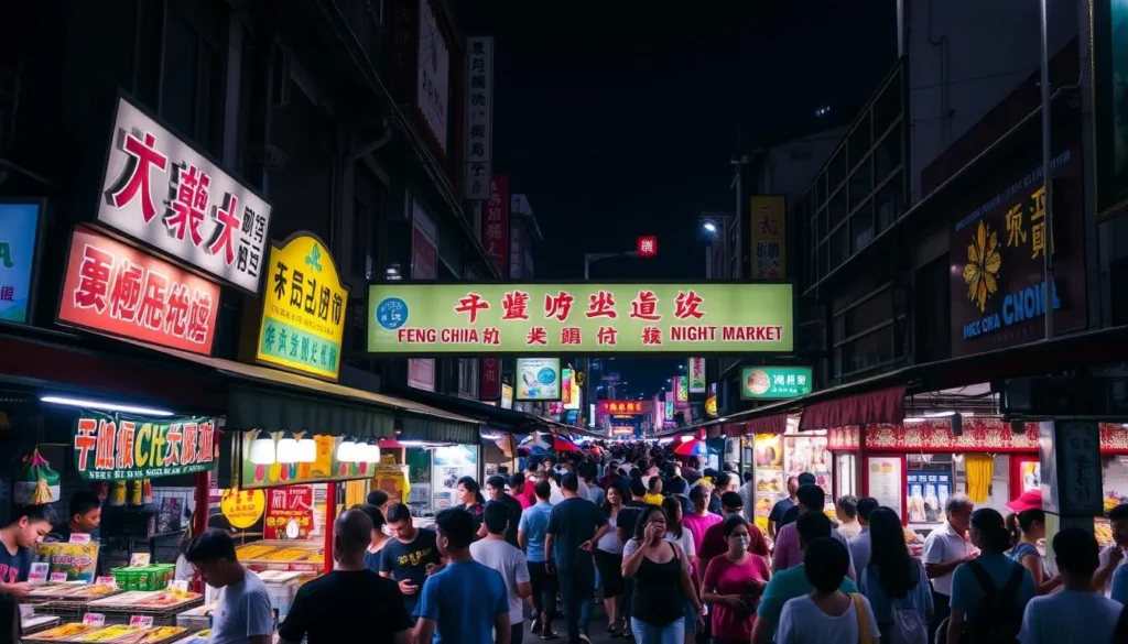 Image of Feng Chia Night Market at night