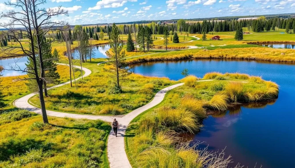 Image of FortWhyte Alive's scenic trails and lakes