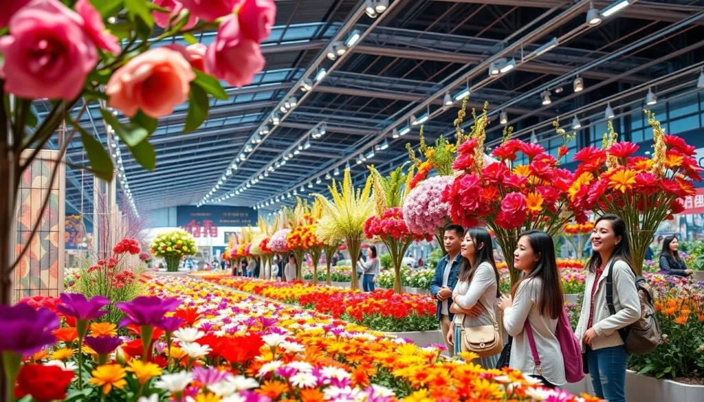 Image of Goyang Flower Exhibition Center with vibrant flowers and visitors enjoying the display
