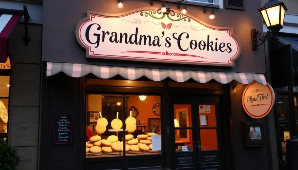 Image of Grandma's Cookies storefront on Main Street